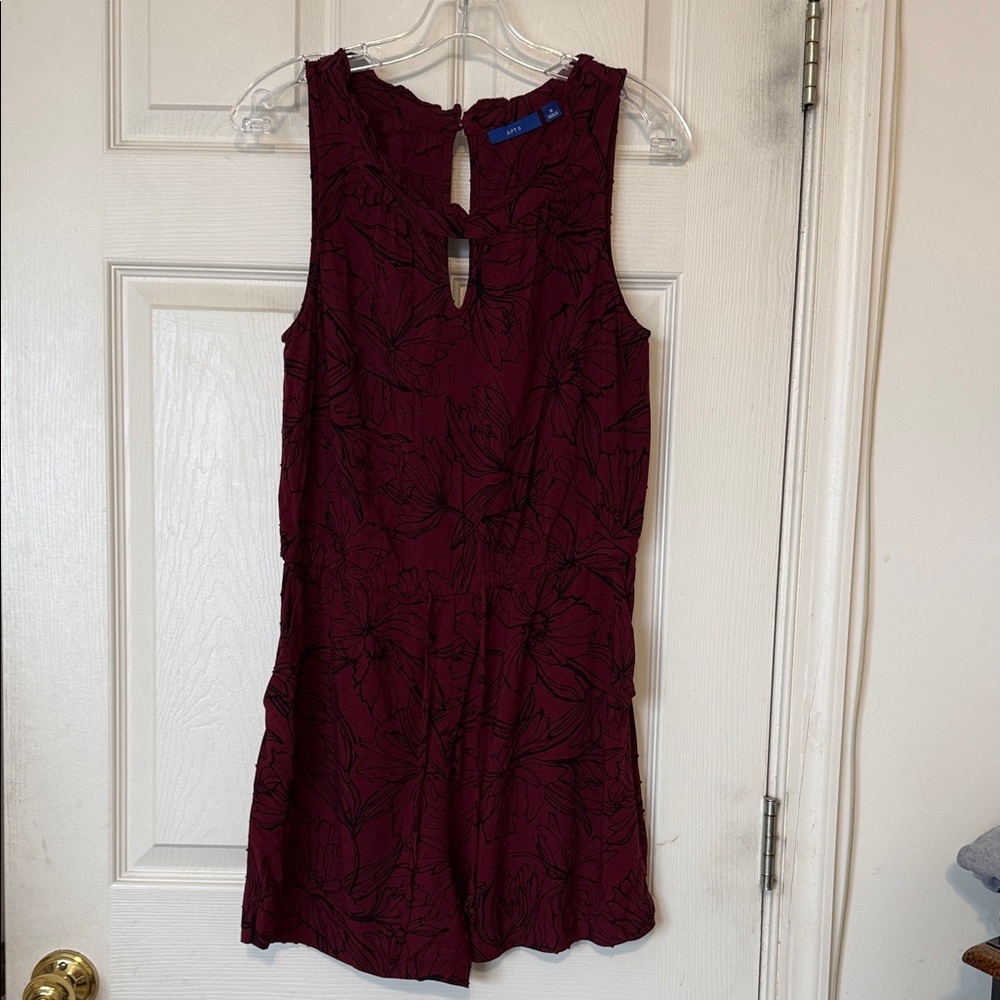 Apt. 9 Burgundy Floral Romper